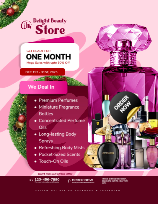 Professional Holiday Sale, Beauty Store Flyer, Christmas Discount ...