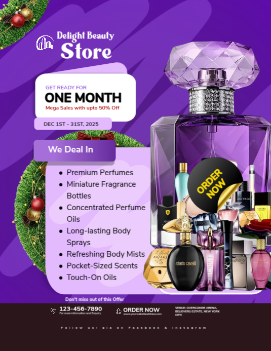 Copy of Professional Holiday Sale, Beauty Store Flyer, Christmas ...
