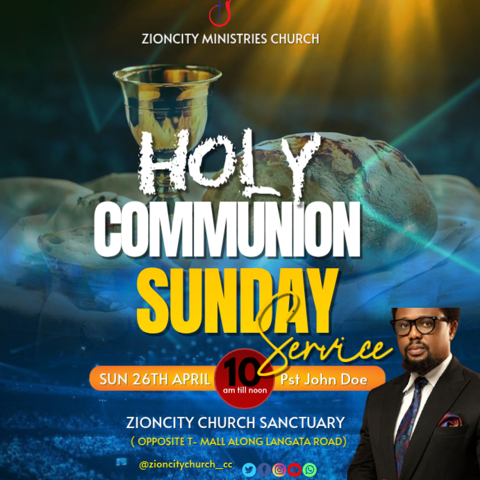 Holy Communion Service Template | PosterMyWall