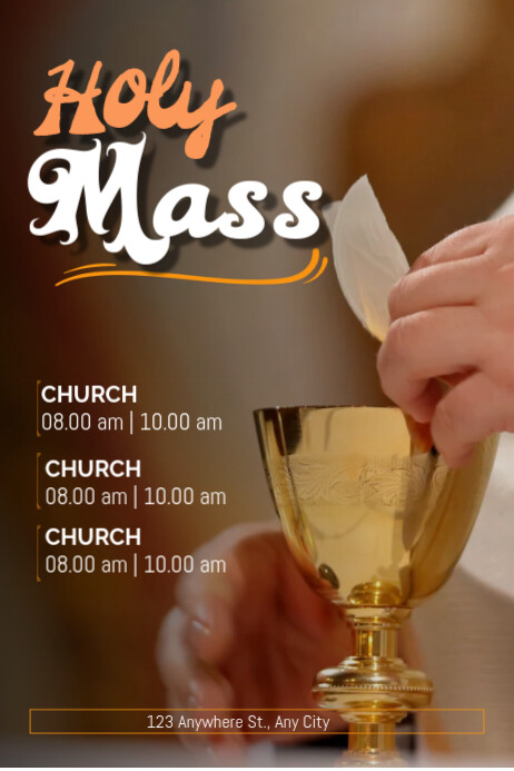 Mass Poster Professional Holy Mass Poster Templat | PosterMyWall