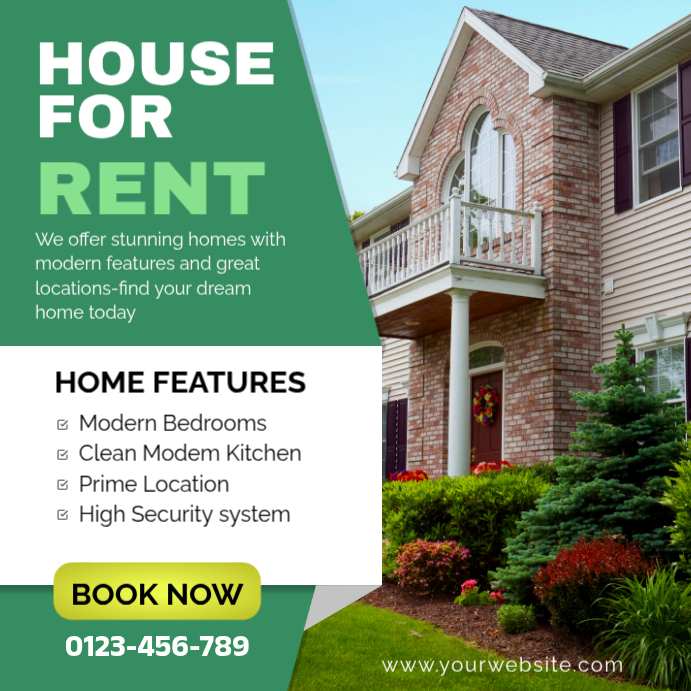 Property Rental Post Professional House For Rent Property Real Estate Instagram Post ...