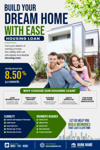 White Housing Loan Promotion Poster Template