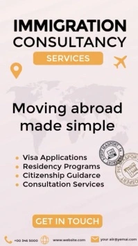 Professional Immigration Consultancy Social Media Template With World Map Background In Instagram Reel