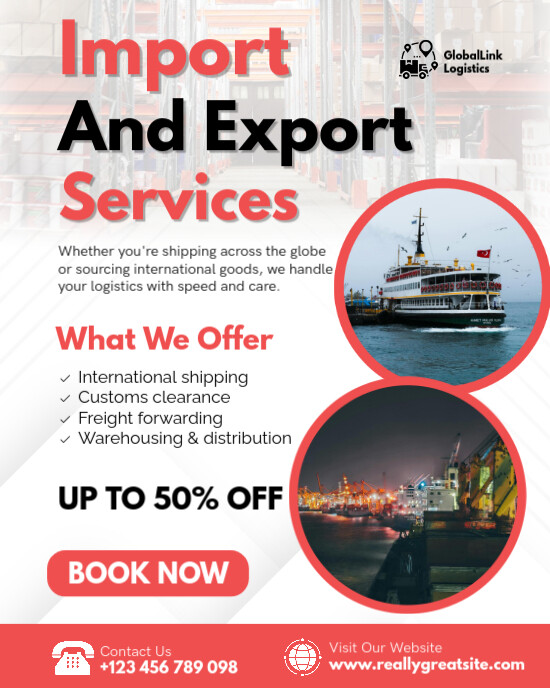 Professional Import & Export Services Promotion Template | PosterMyWall