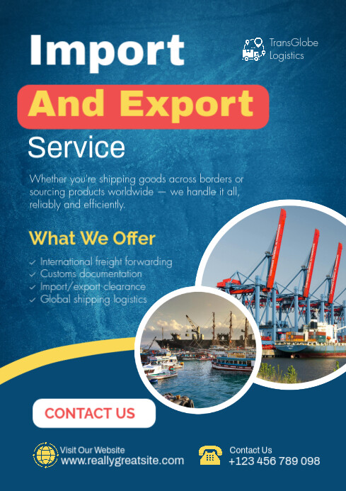 Professional Import & Export Services Promotion Template A2