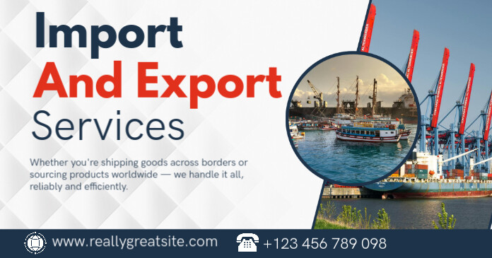 Professional  Import & Export Services Advertisement Template Facebook Shared Image