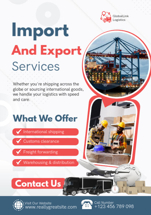 Professional Import & Export Services Promotion Template A2