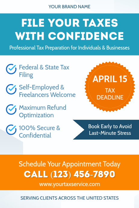 Professional Income Tax Filing Services Poster Template | PosterMyWall