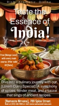 Professional Indian Food Restaurant Flyer Des Instagram Story template