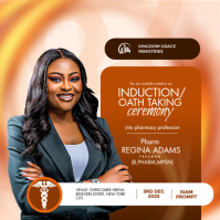 Professional Induction Ceremony Invitation, Oath Taking Ceremony Flyer, Professional Event Invitatio Post Instagram template