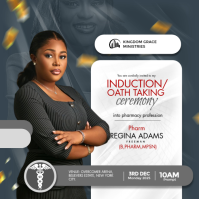 Professional Induction Ceremony Invitation, Oath Taking Ceremony Flyer, Professional Event Invitatio Instagram-bericht template