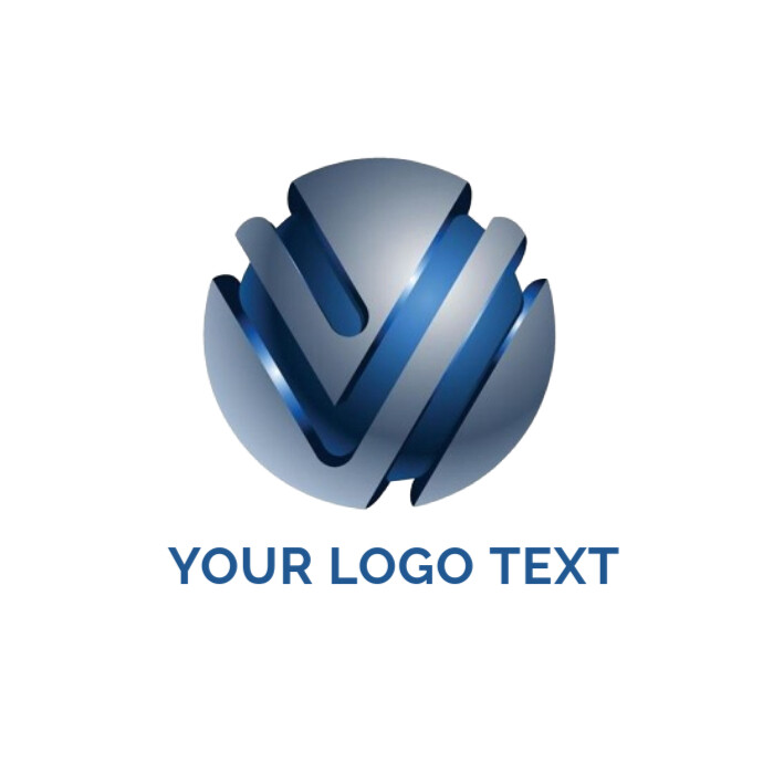 Professional Initial Letter Logo Template Colored Blue Grey Circle 3d ...