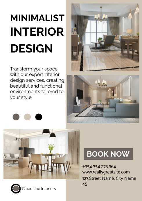 Interior Design Services Flyers Template | PosterMyWall