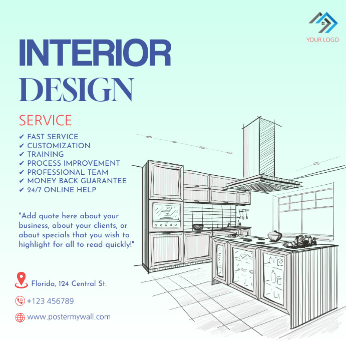 Professional Interior Design Service Square ( Template | PosterMyWall