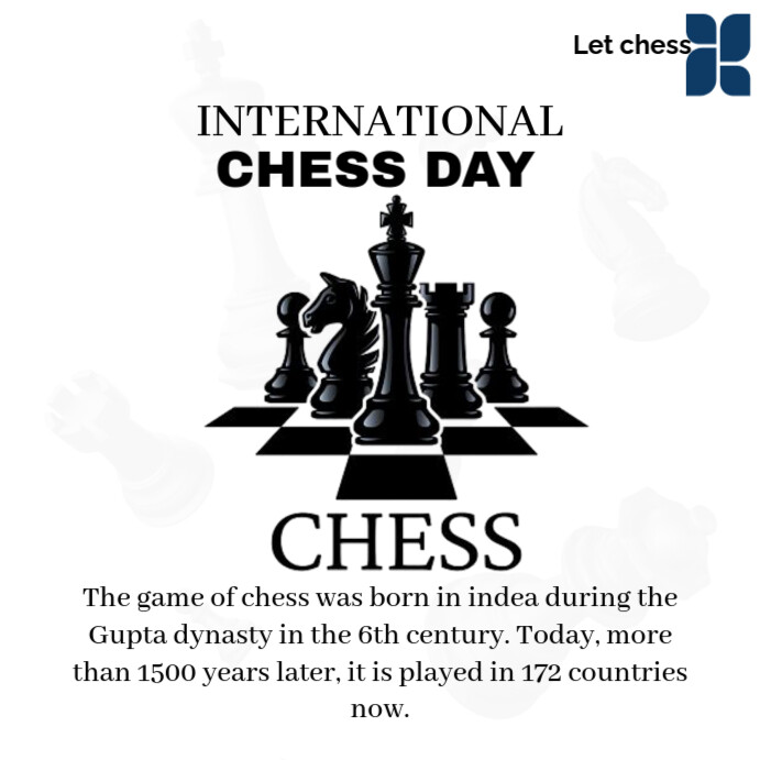 Professional International Chess Day,july 20th 2025 Instagram Post template