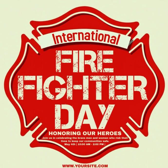 Professional International Firefighters Day, Instagram Post template