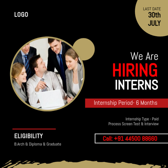 Professional Internship Instagram Post Template | PosterMyWall