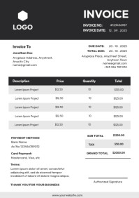 Professional Invoice template design A4