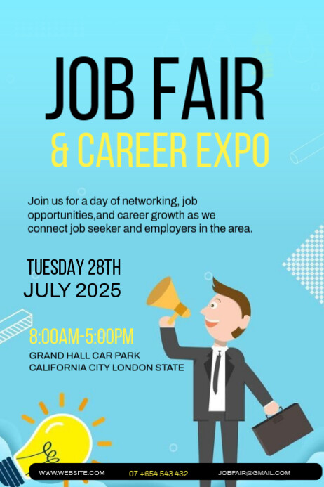 Professional Job Fair & Career Program Poster Template | PosterMyWall
