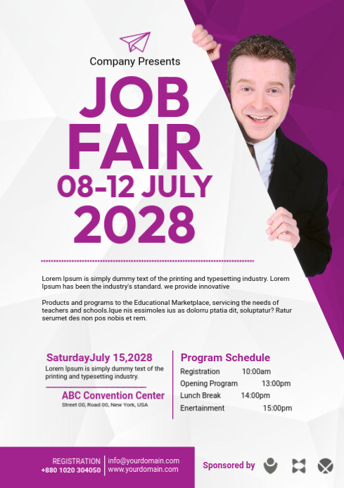 Job Fair Roster Professional Job Fair A4 Template | PosterMyWall