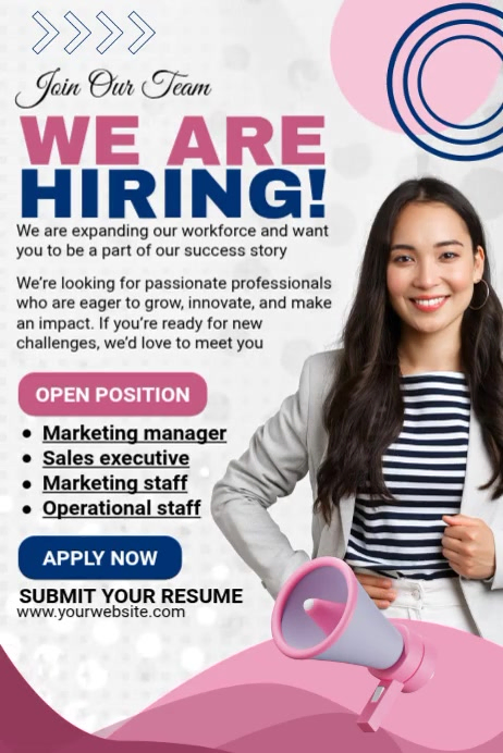 Professional Job Hiring Ads Template | PosterMyWall