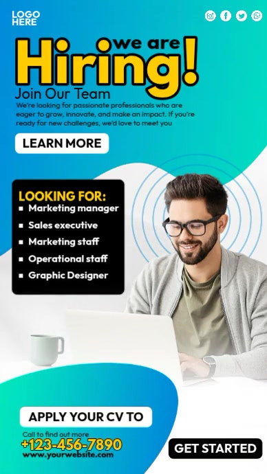 Professional Job Hiring Template | PosterMyWall