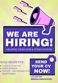 Professional job hiring tamplate poster A2 template