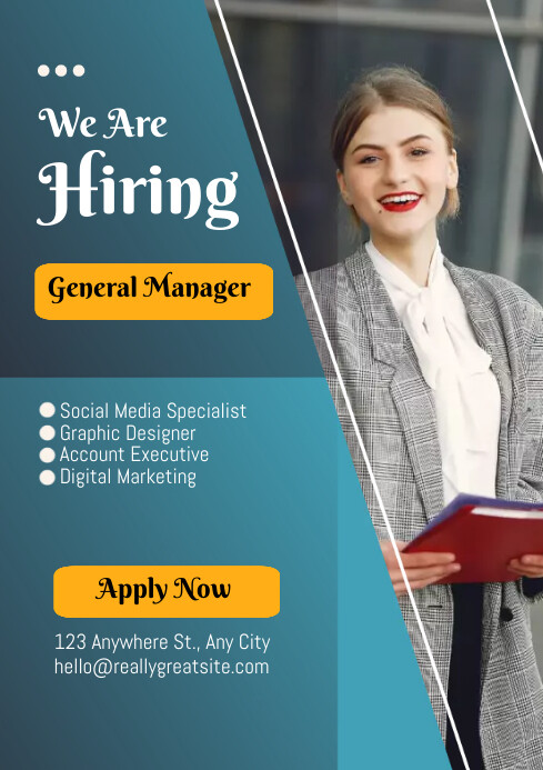 Professional Job Offer A4 size Gradient Blue Template | PosterMyWall