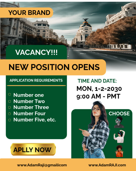 Professional Job Vacancies Application Flyer Template Instagram ...