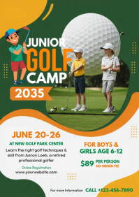 Professional Junior Golf Camp Flyer A4 template