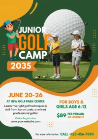 Professional Junior Golf Camp Flyer A4 template