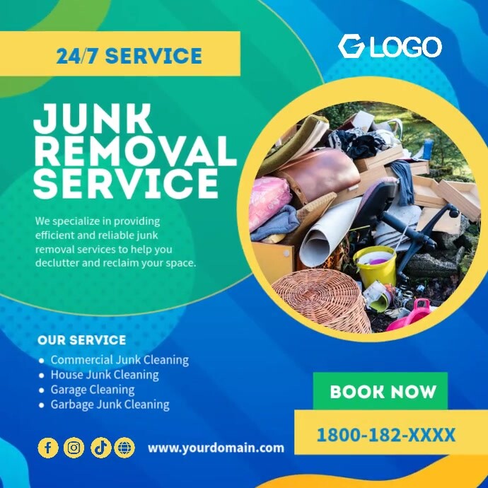 Professional Junk Removal Service Instagram Post template