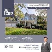 Professional Just Listed Real Estate Instagram Ad Template Instagram Post