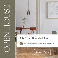 Professional Kaki Green Modern Minimal Open House Social Media Post |  Instagram Post Iphosti le-Instagram template