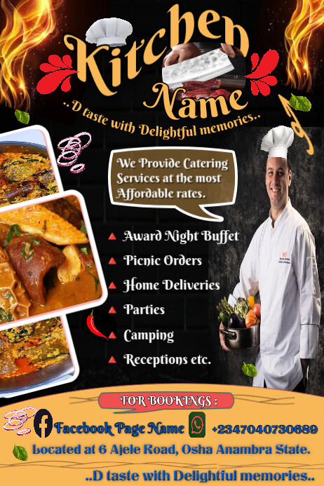Kitchen Advertising Examples Professional kitchen flyer Template | PosterMyWall