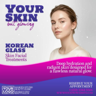 Professional Korean Glass Skin Facial Treatments Instagram Post Video Instagram-Beitrag template