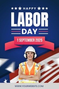 Professional Labor Day Greeting Poster template