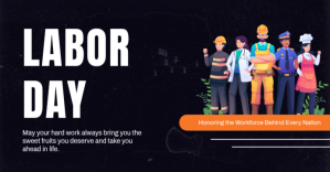 Professional Labor Day Wish Flyer Design Facebook Event Cover template
