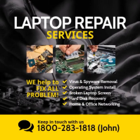 Schwarz Laptop Repair Services Сообщение Instagram Template