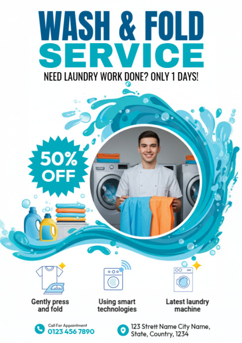 Professional Laundry Service A4 template