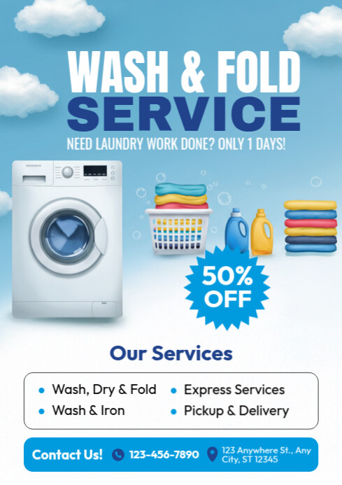 Professional Laundry Service A4 template