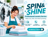 Putih Laundry Service Pamflet Template