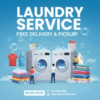 Professional Laundry Service Square (1:1) template