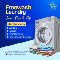 Professional Laundry Services Flyer Instagram Post template