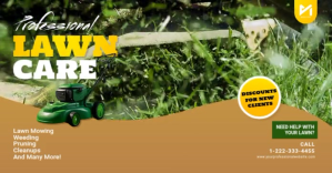 Professional Lawn Care Services Ad Facebook template