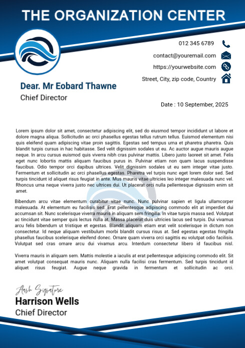 Professional Letter Template A4 | PosterMyWall