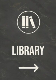 Professional Library Direction Sign – Modern School Design A4 template