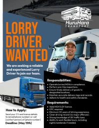 Professional Lorry Driver Wanted Flyer (us Letter) template