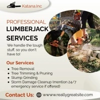 Professional lumberjack service video Poster Instagram-bericht template