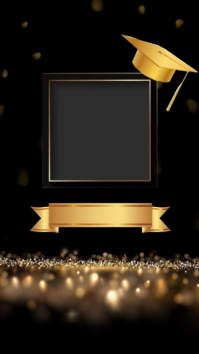 Professional Luxury Graduation Gold Frame Template  Instagram Story Instagram-Story